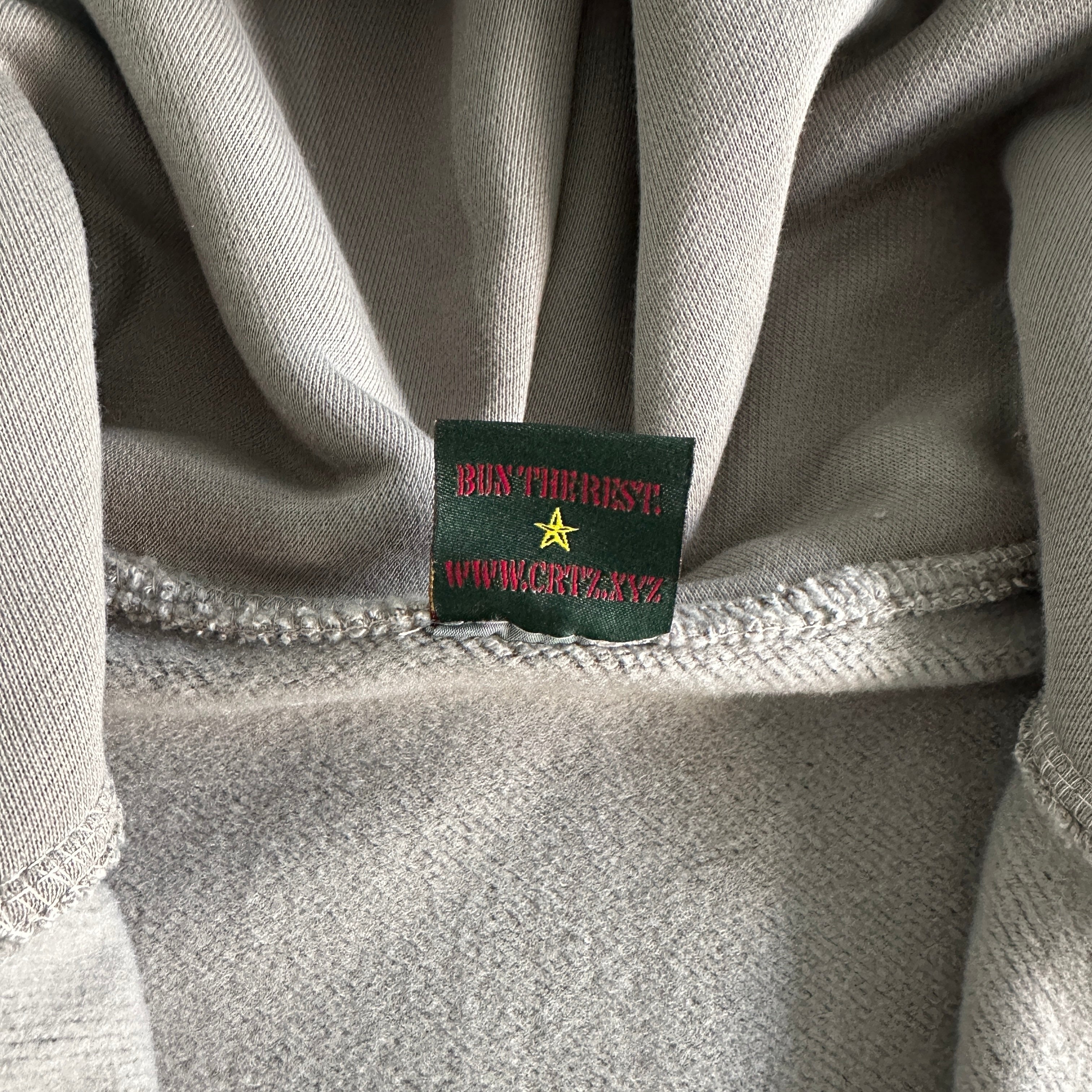 ISLAND PUFF PRINT ZIP HOODIE (GREY)