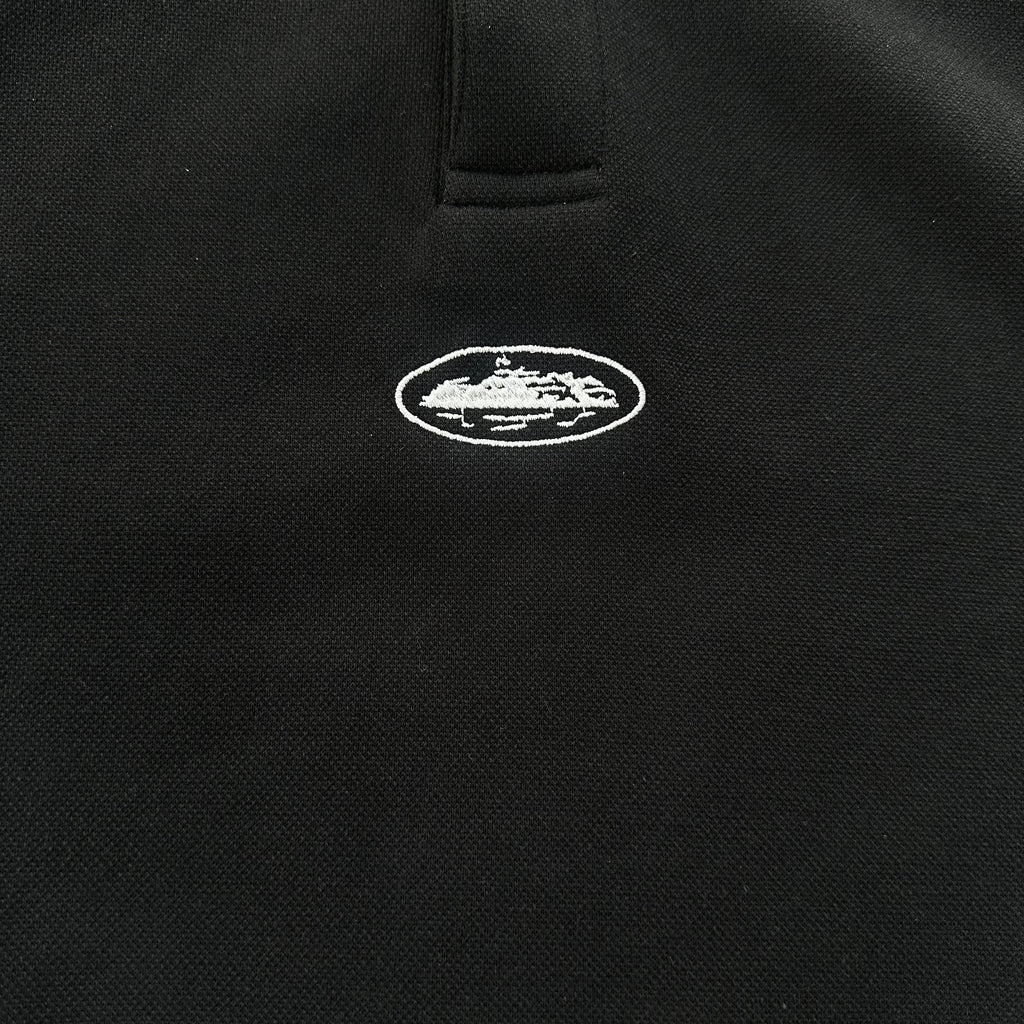 PIPED POLO SHIRT (BLACK)