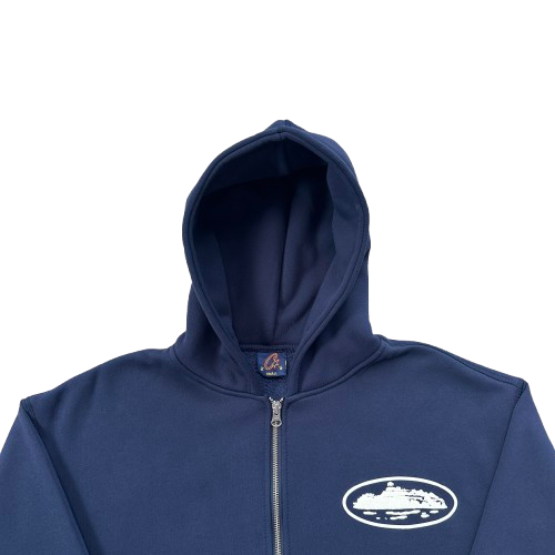 ISLAND PUFF PRINT ZIP HOODIE (WASHED ROYAL)