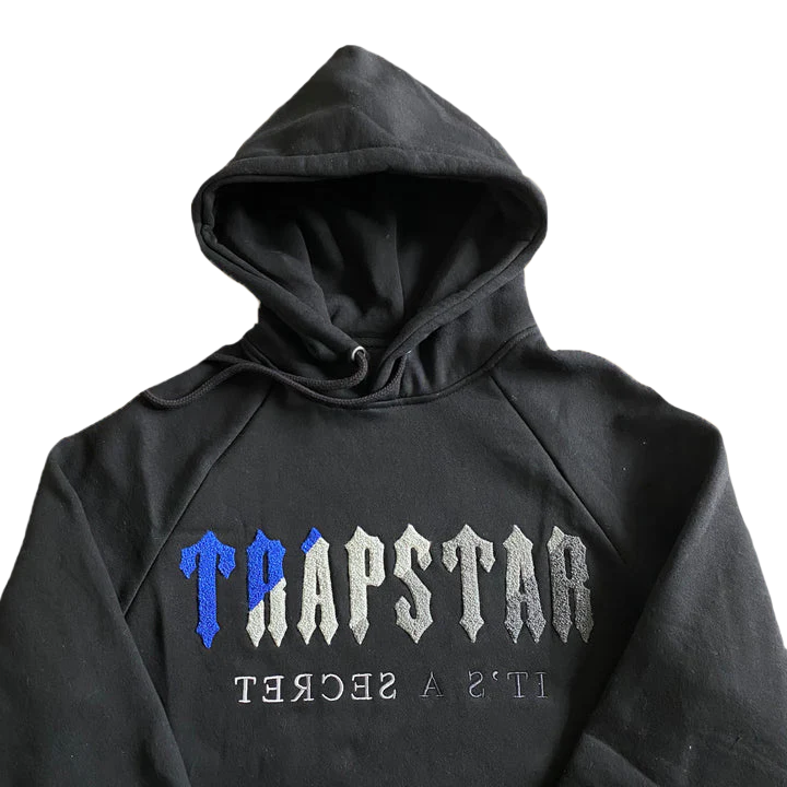 CHENILLE DECODED HOODED TRACKSUIT - (BLACK/BLUE)