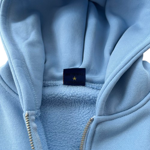 ISLAND PUFF PRINT ZIP HOODIE (BABY BLUE)