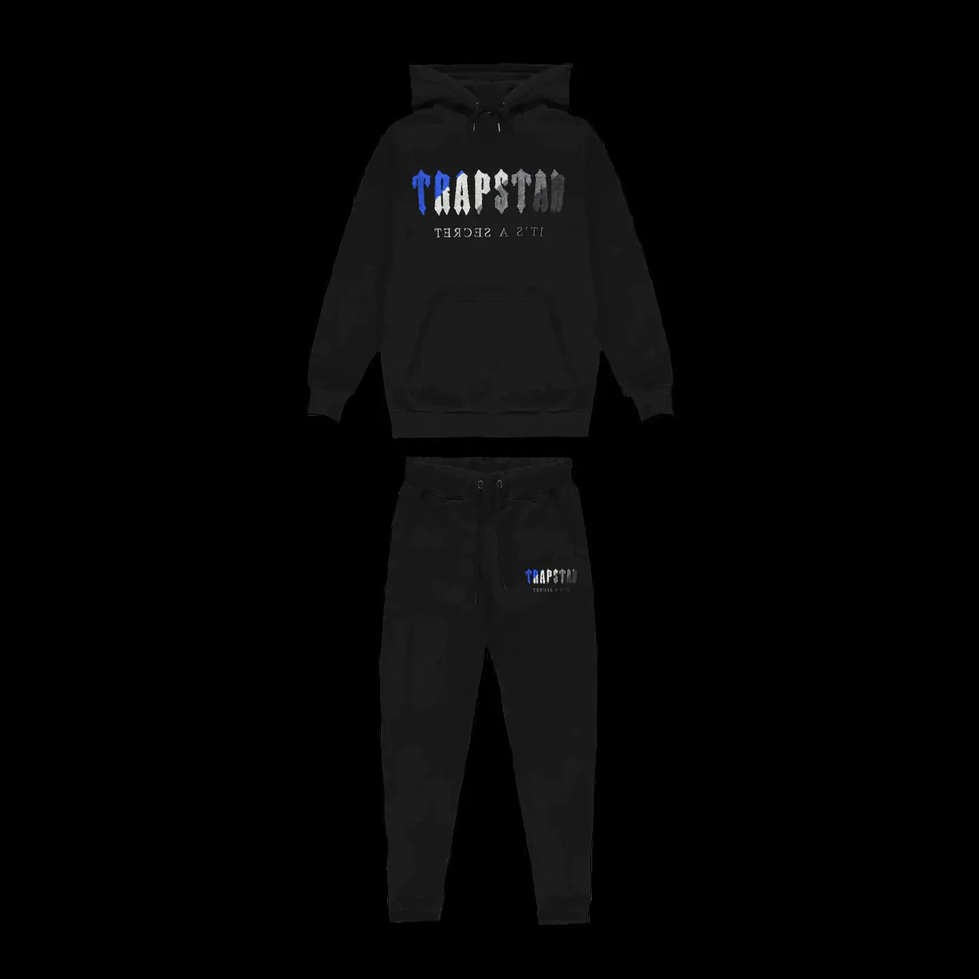 CHENILLE DECODED HOODED TRACKSUIT - (BLACK/BLUE)