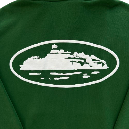 ISLAND PUFF PRINT ZIP HOODIE (GREEN)