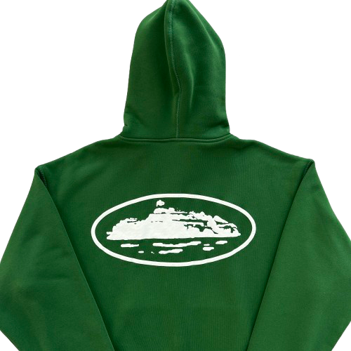 ISLAND PUFF PRINT ZIP HOODIE (GREEN)