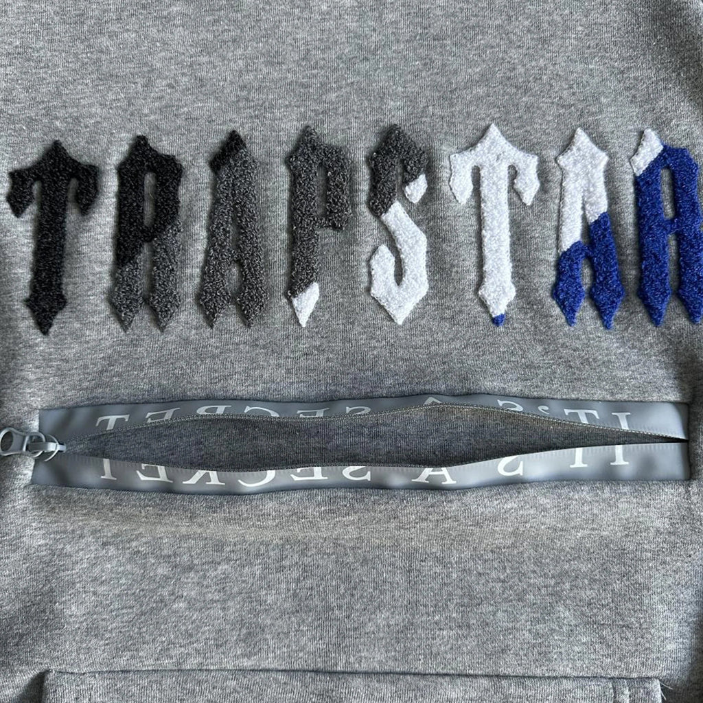 CHENILLE DECODED 2.0 HOODED TRACKSUIT - (GREY/DAZZLING BLUE)