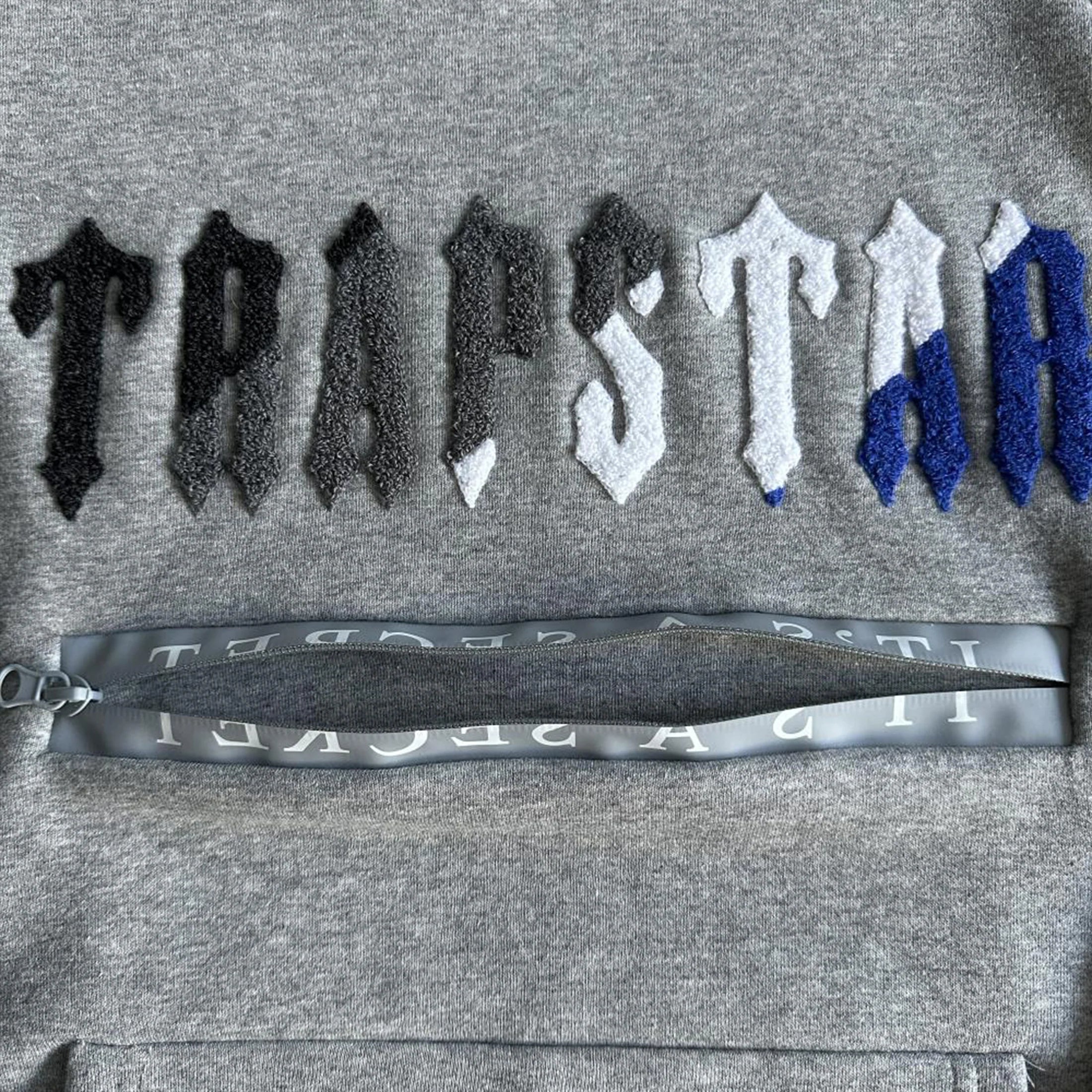 CHENILLE DECODED 2.0 HOODED TRACKSUIT - (GREY/DAZZLING BLUE)
