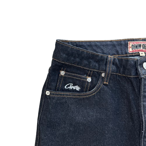 DUAL STRIPE BAGGY JEANS (BLACK WASH)