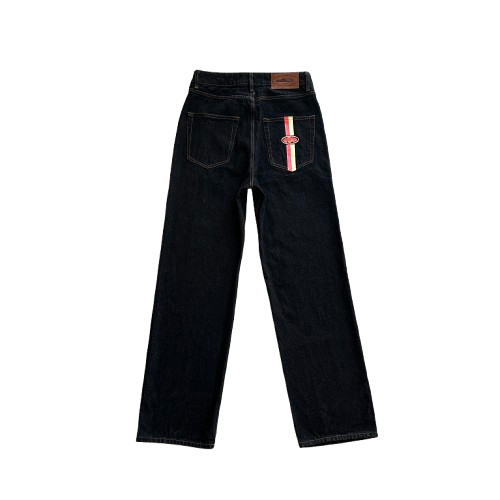 DUAL STRIPE BAGGY JEANS (BLACK WASH)