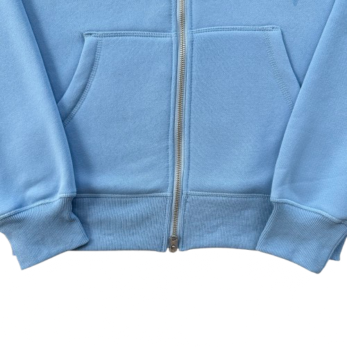 ISLAND PUFF PRINT ZIP HOODIE (BABY BLUE)