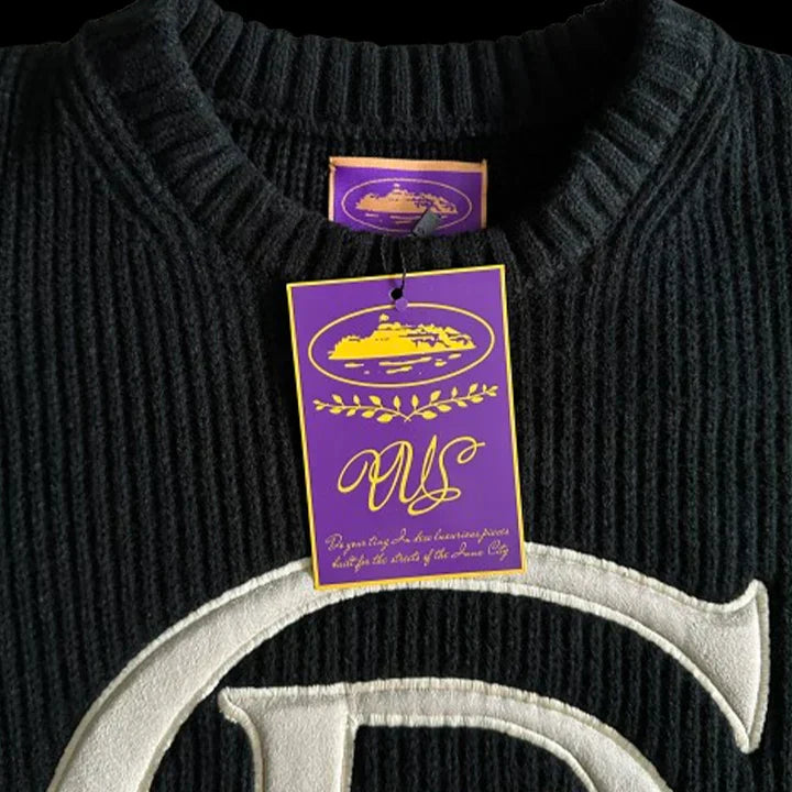 CREST KNIT SWEATER (BLACK)