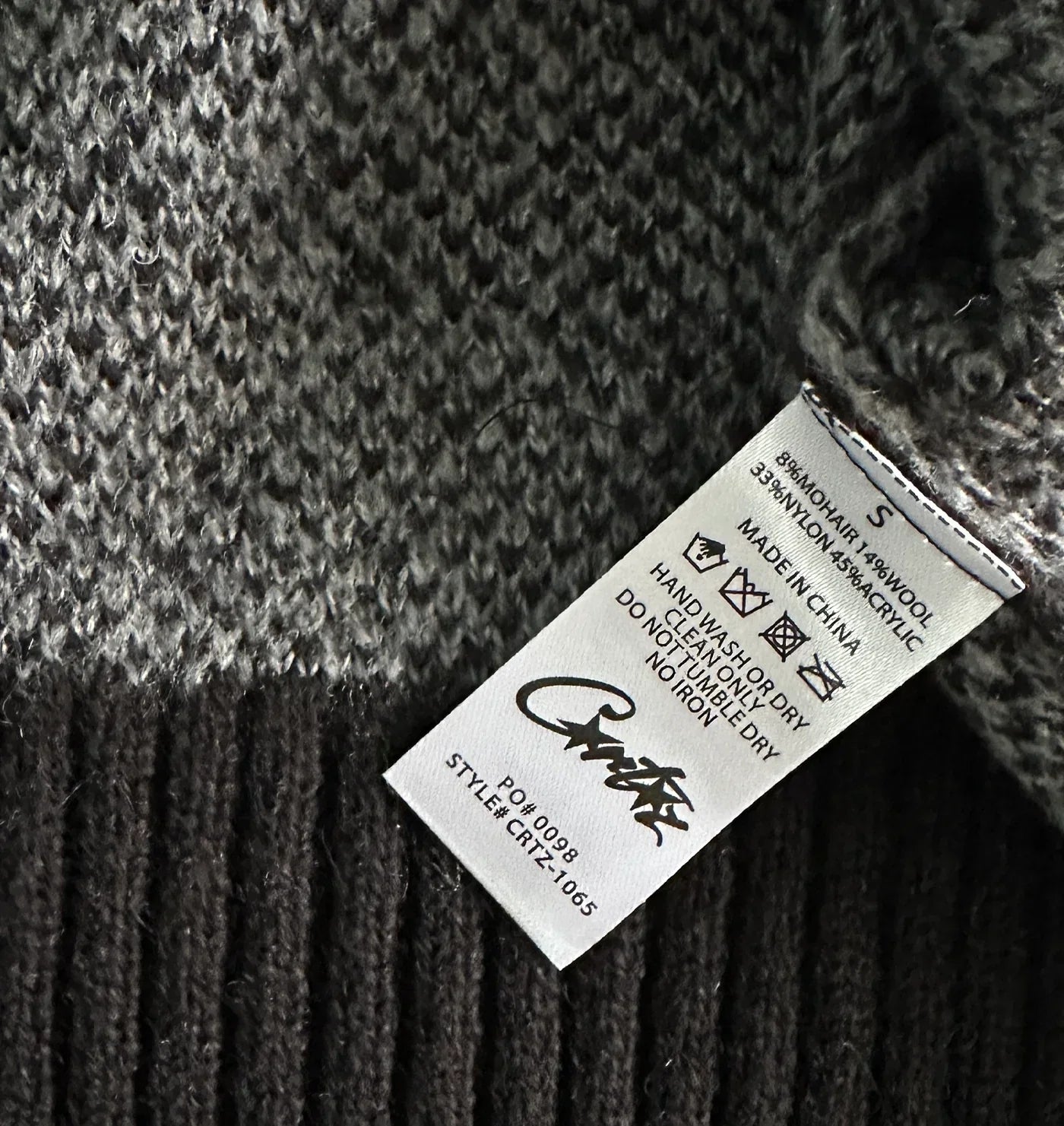 MOHAIR FUZZY COLLAR SWEATER (BLACK CAMO)
