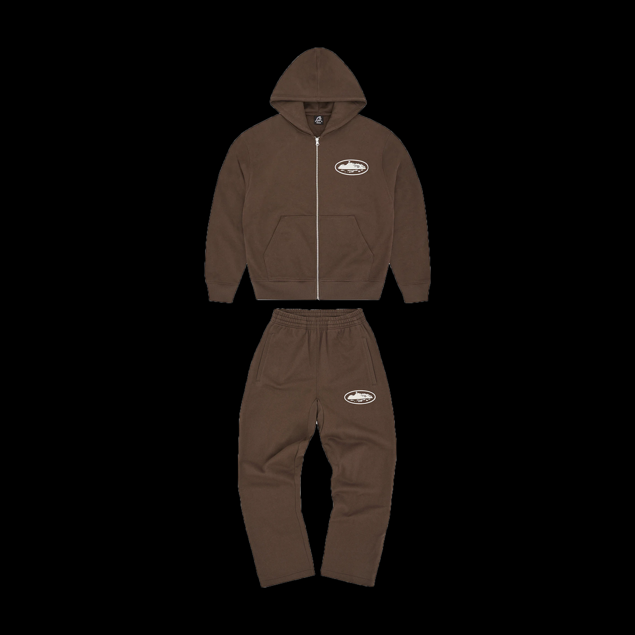 ISLAND PUFF PRINT ZIP TRACKSUIT (BROWN)