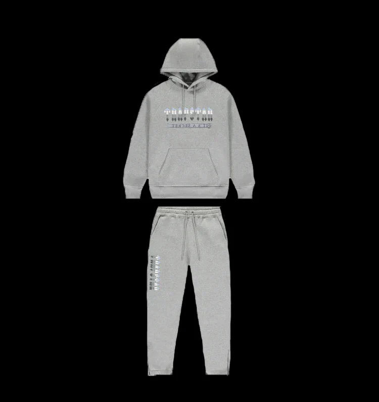 CHENILLE DECODED 2.0 HOODED TRACKSUIT - (GREY/ICE BLUE)