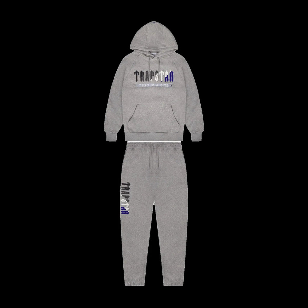 CHENILLE DECODED 2.0 HOODED TRACKSUIT - (GREY/DAZZLING BLUE)