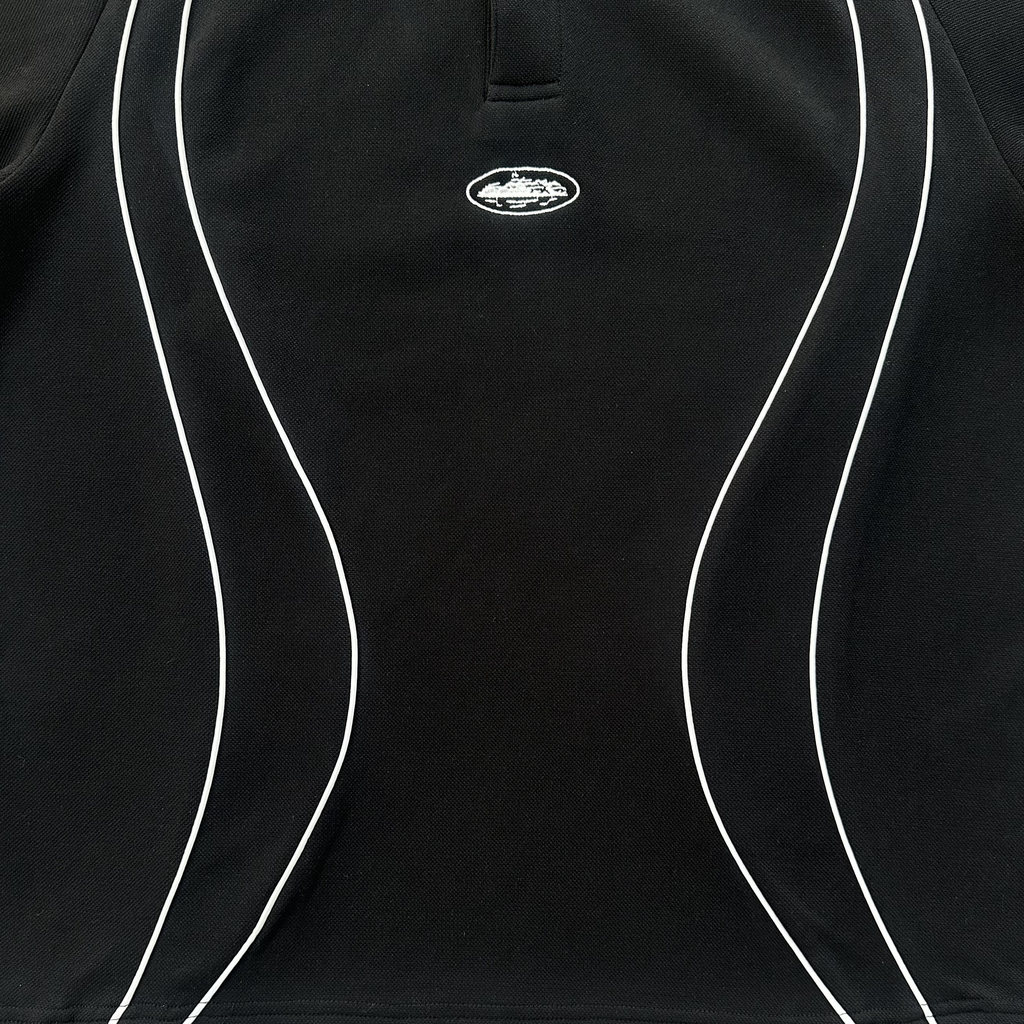 PIPED POLO SHIRT (BLACK)