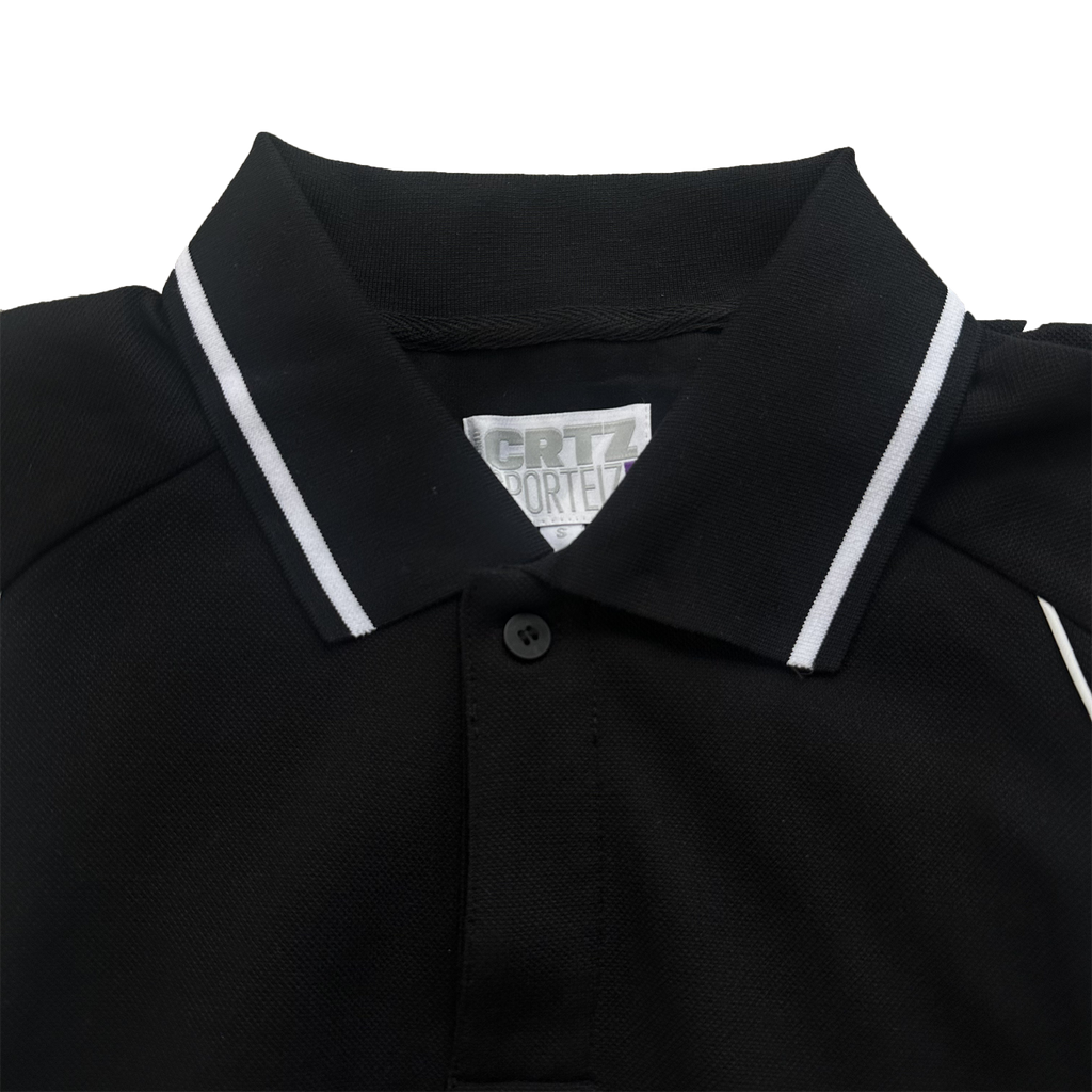 PIPED POLO SHIRT (BLACK)