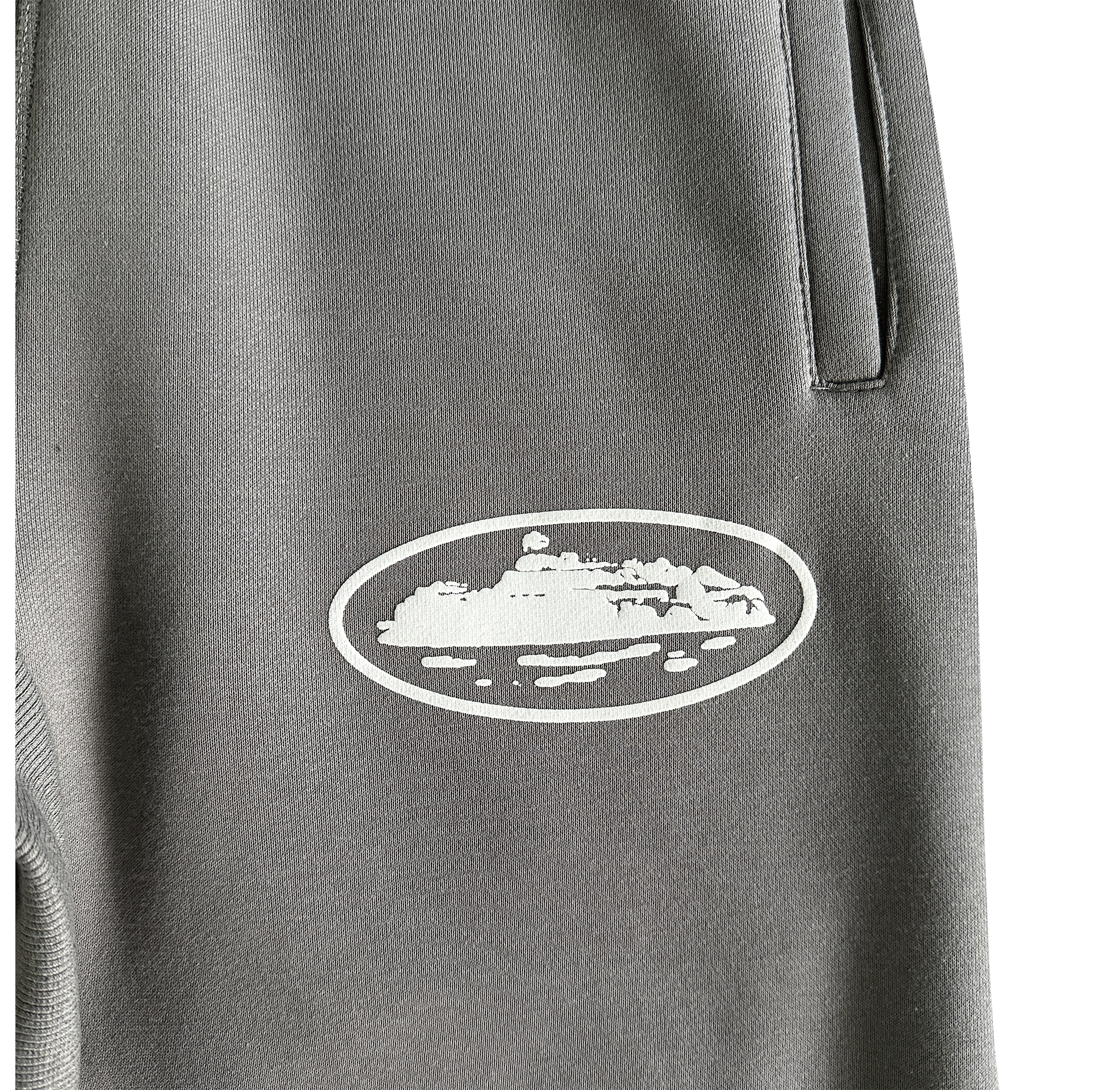 ISLAND PUFF PRINT ZIP PANTS (GREY)