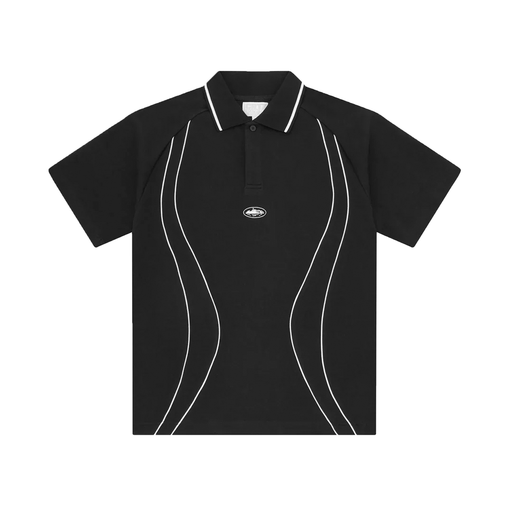 PIPED POLO SHIRT (BLACK)