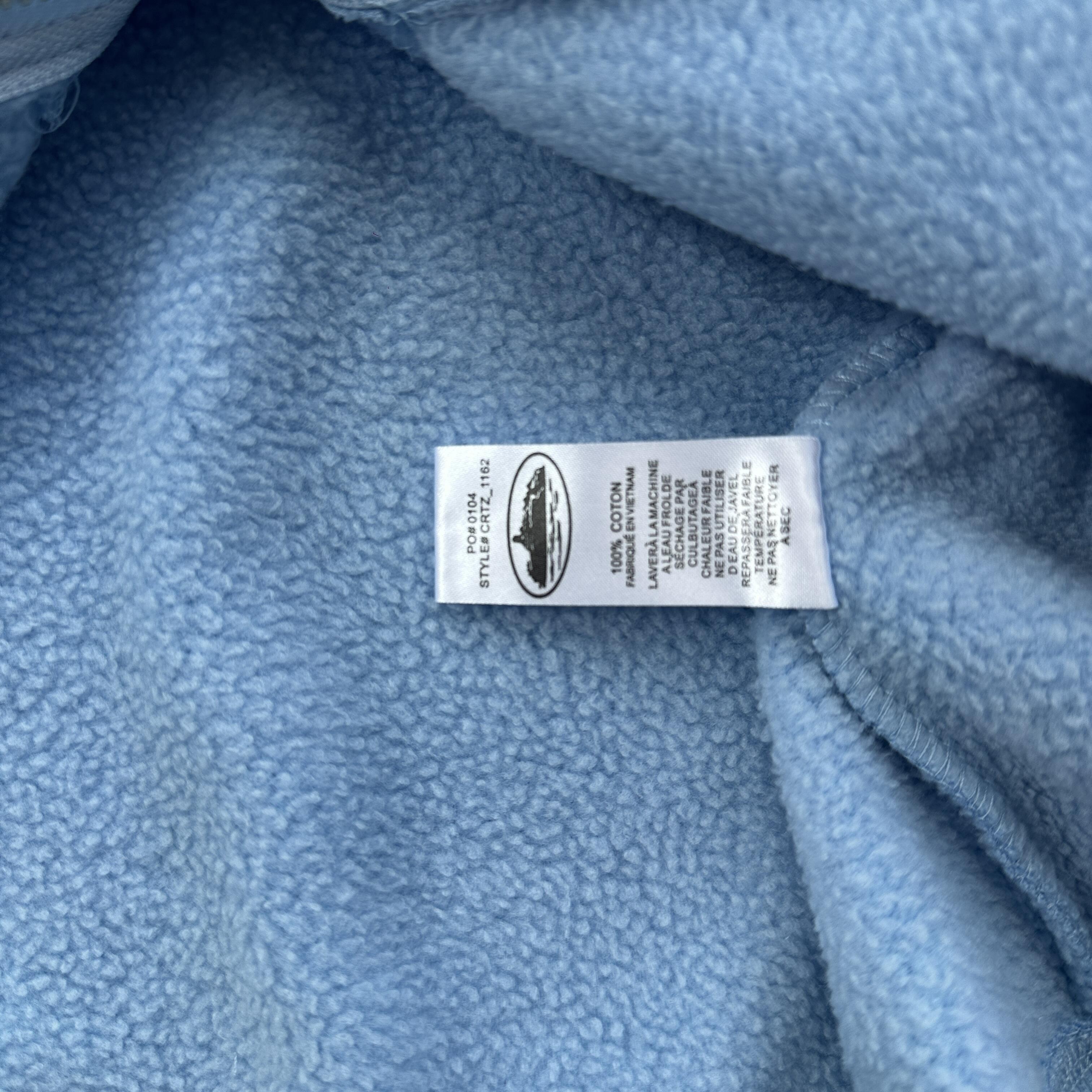 ISLAND PUFF PRINT ZIP HOODIE (BABY BLUE)