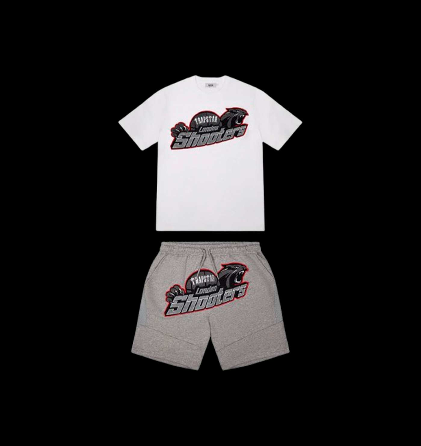 TEE & SHORTS SET (WHITE/GREY/RED)