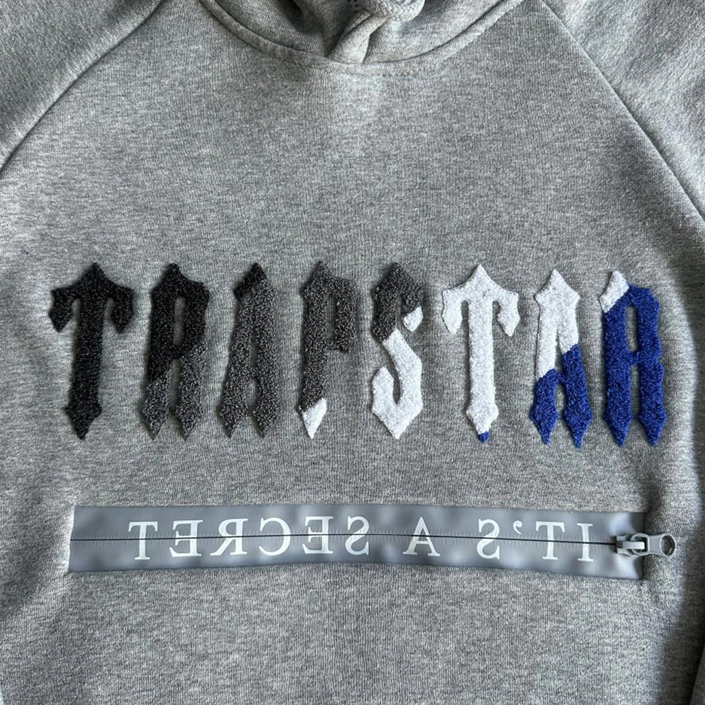 CHENILLE DECODED 2.0 HOODED TRACKSUIT - (GREY/DAZZLING BLUE)