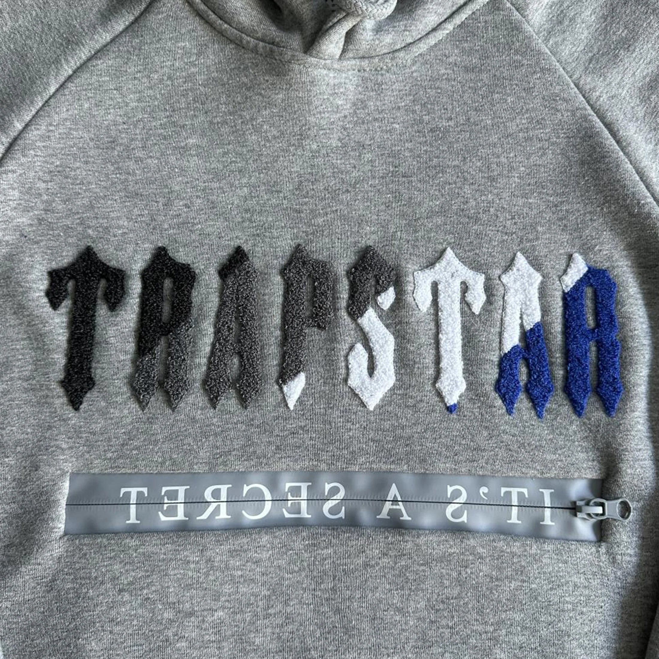 CHENILLE DECODED 2.0 HOODED TRACKSUIT - (GREY/DAZZLING BLUE)