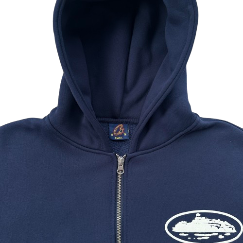 ISLAND PUFF PRINT ZIP HOODIE (WASHED ROYAL)
