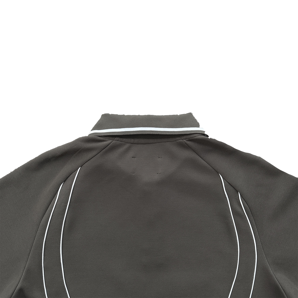 PIPED POLO SHIRT (GREY)