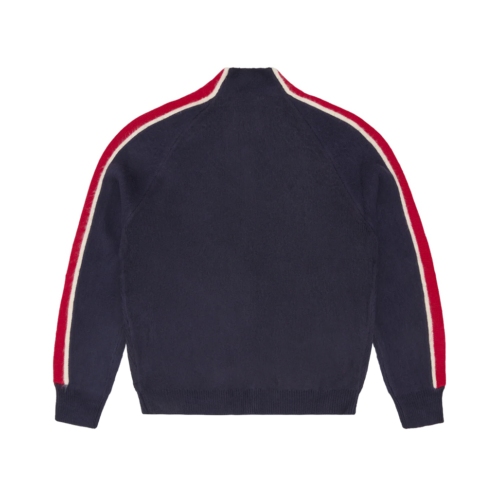 MULTI STRIPE KNIT ZIP UP (NAVY)