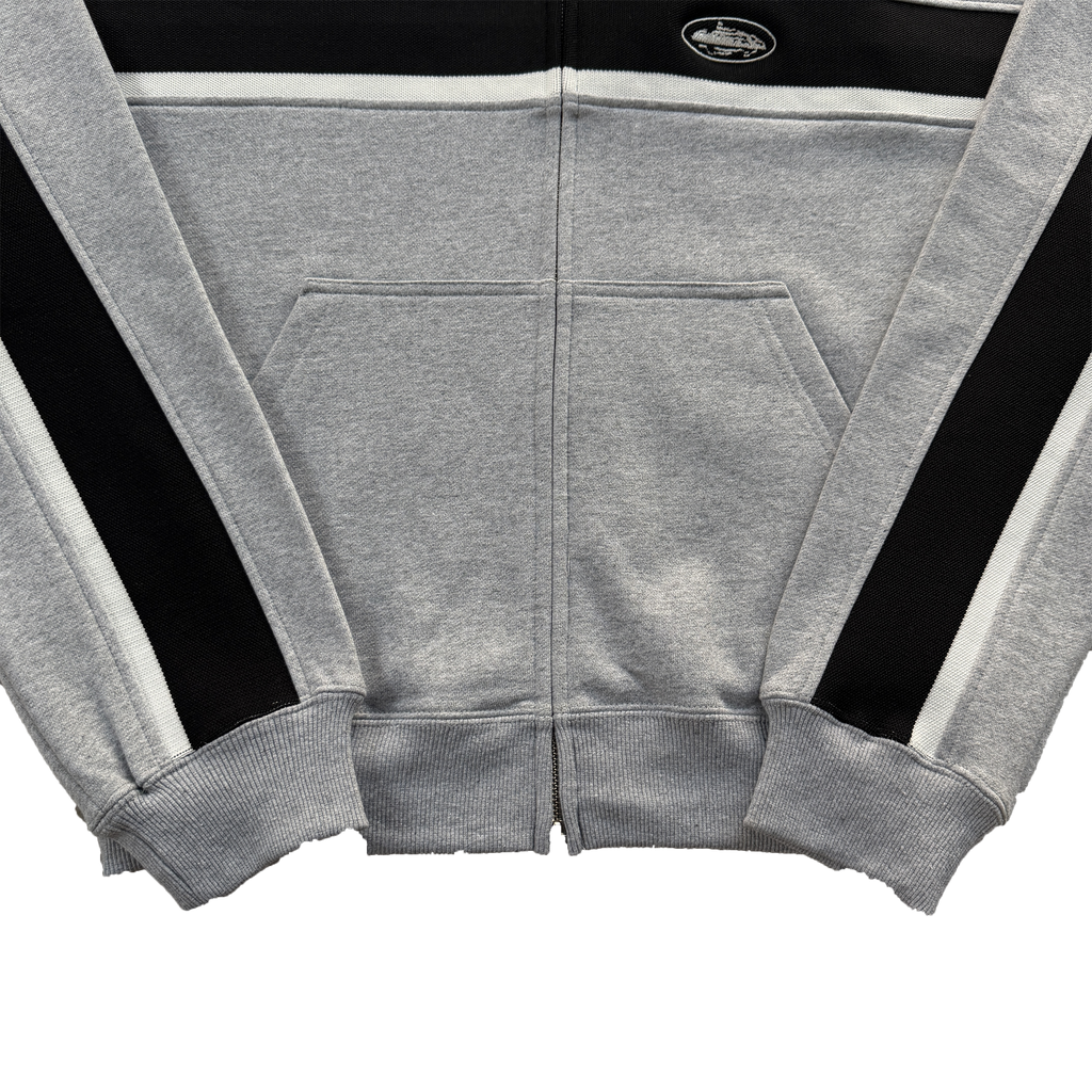RIBBED SPORTEIZ ZIP HOODIE (HEATHER GREY)