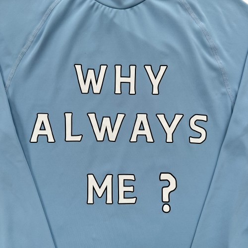 WHY ALWAYS ME COMPRESSION TOP (POWDER BLUE)
