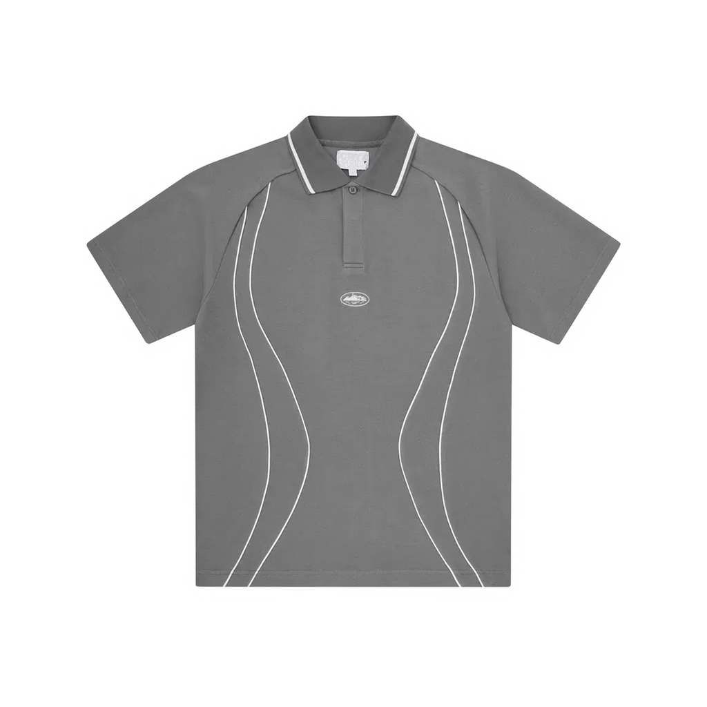 PIPED POLO SHIRT (GREY)