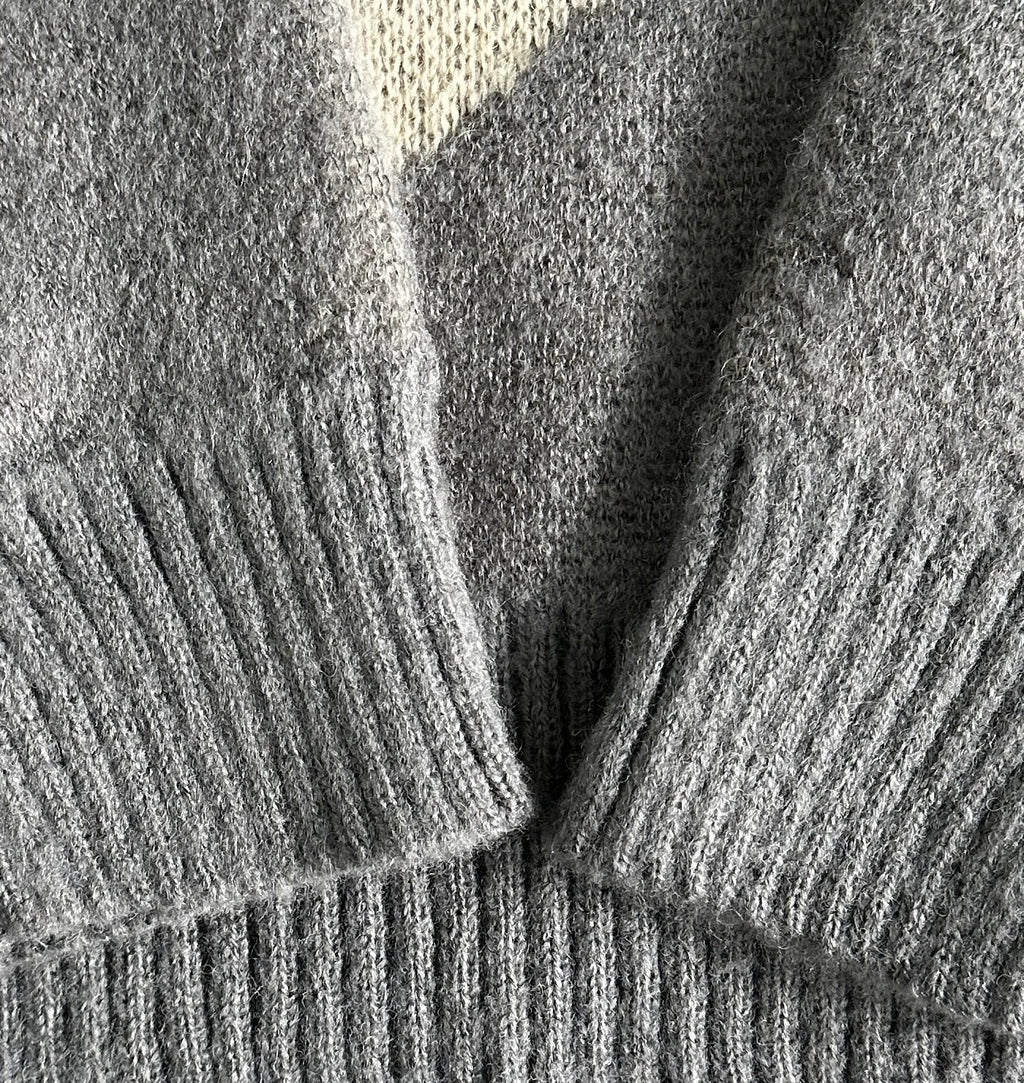 C STAR GRADIENT MOHAIR KNIT SWEATER (GREY)
