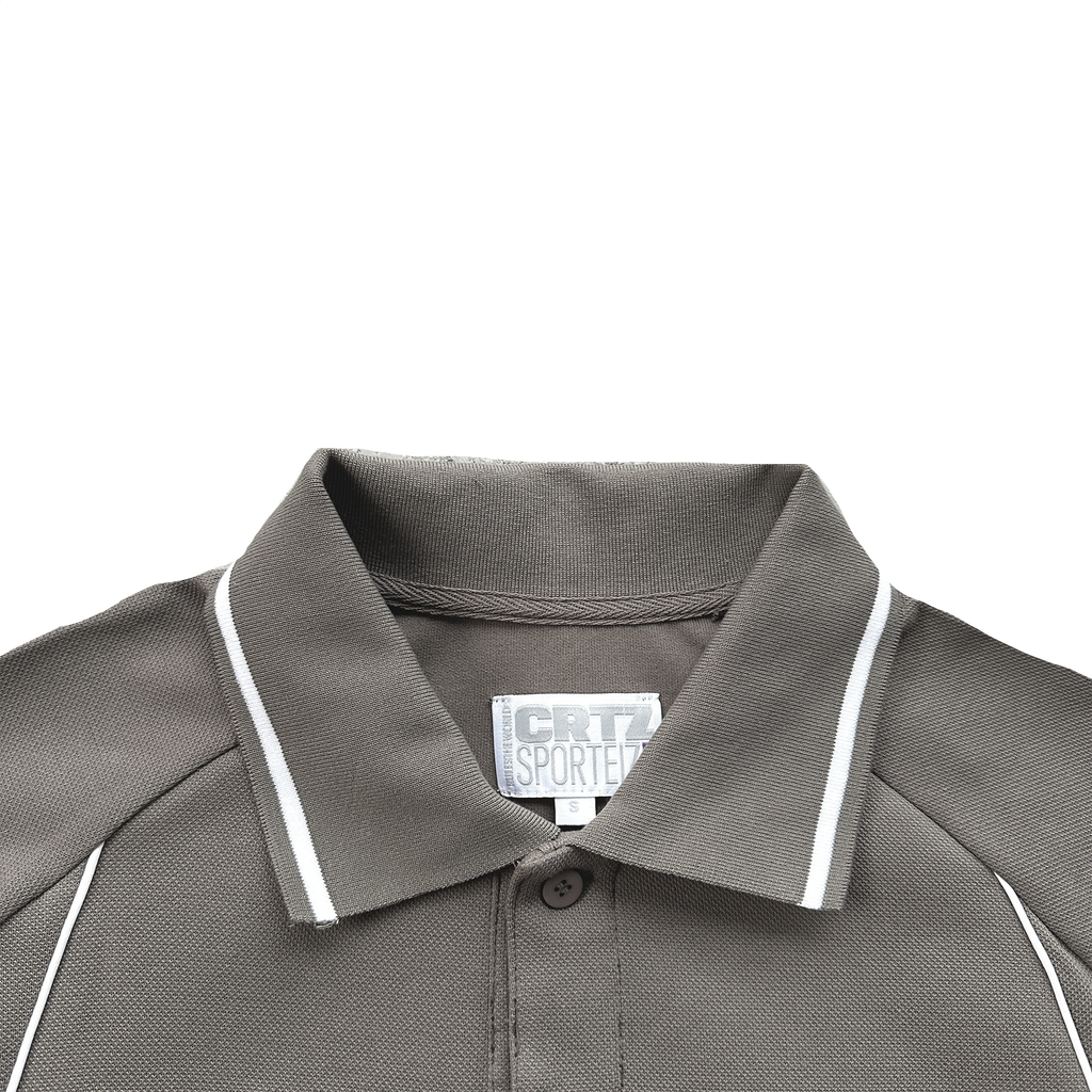 PIPED POLO SHIRT (GREY)