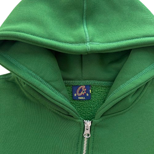 ISLAND PUFF PRINT ZIP HOODIE (GREEN)