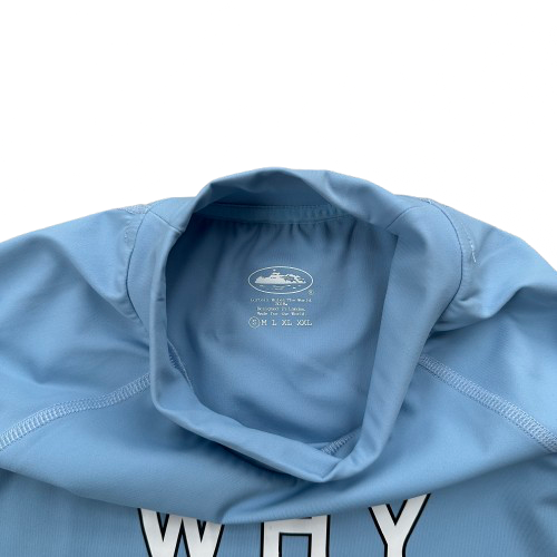 WHY ALWAYS ME COMPRESSION TOP (POWDER BLUE)