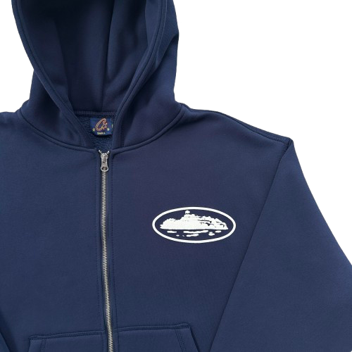 ISLAND PUFF PRINT ZIP HOODIE (WASHED ROYAL)