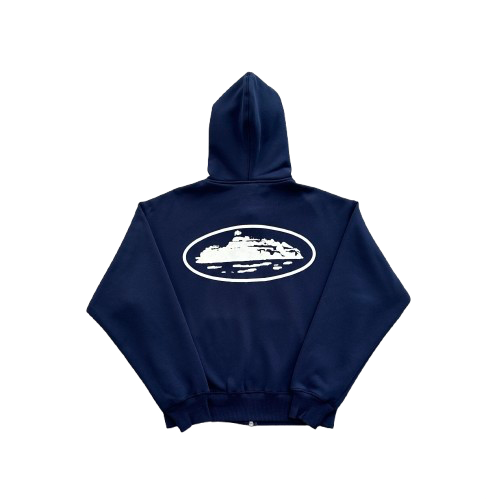 ISLAND PUFF PRINT ZIP HOODIE (WASHED ROYAL)