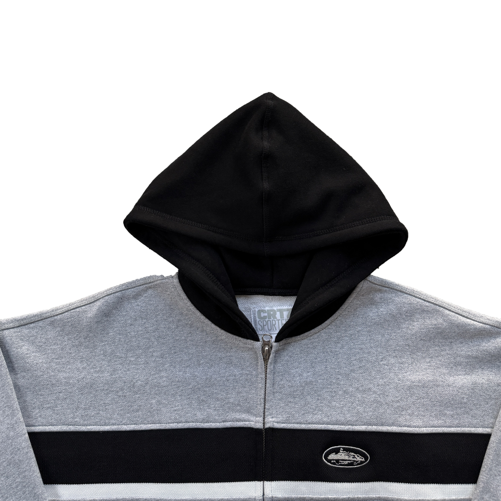 RIBBED SPORTEIZ ZIP HOODIE (HEATHER GREY)