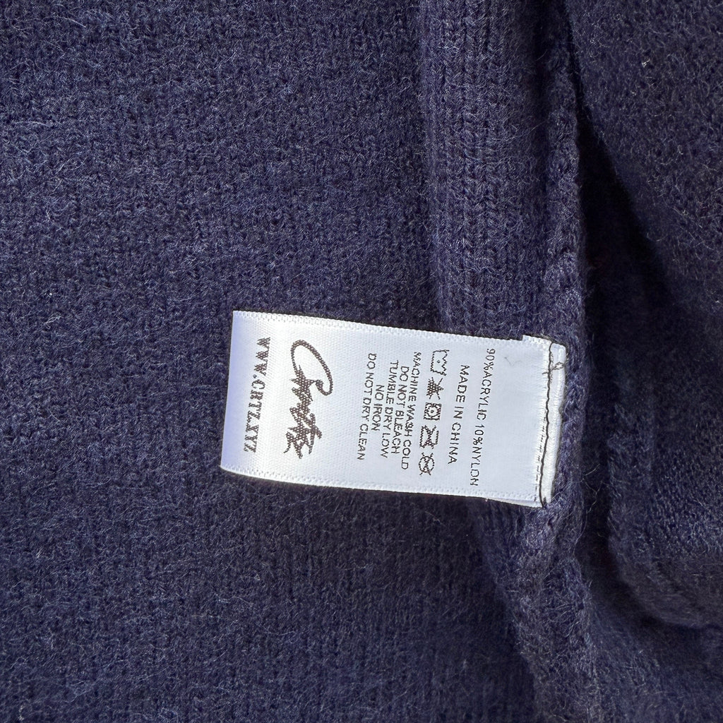MULTI STRIPE KNIT ZIP UP (NAVY)