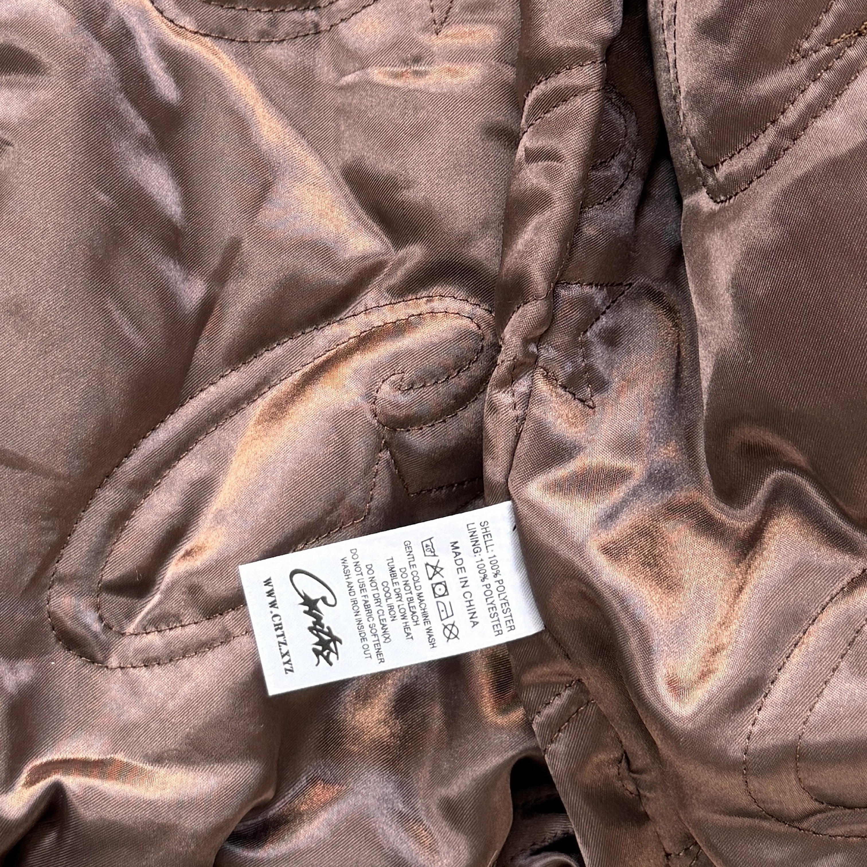 DIAMOND HOODED FUR JACKET (BROWN)