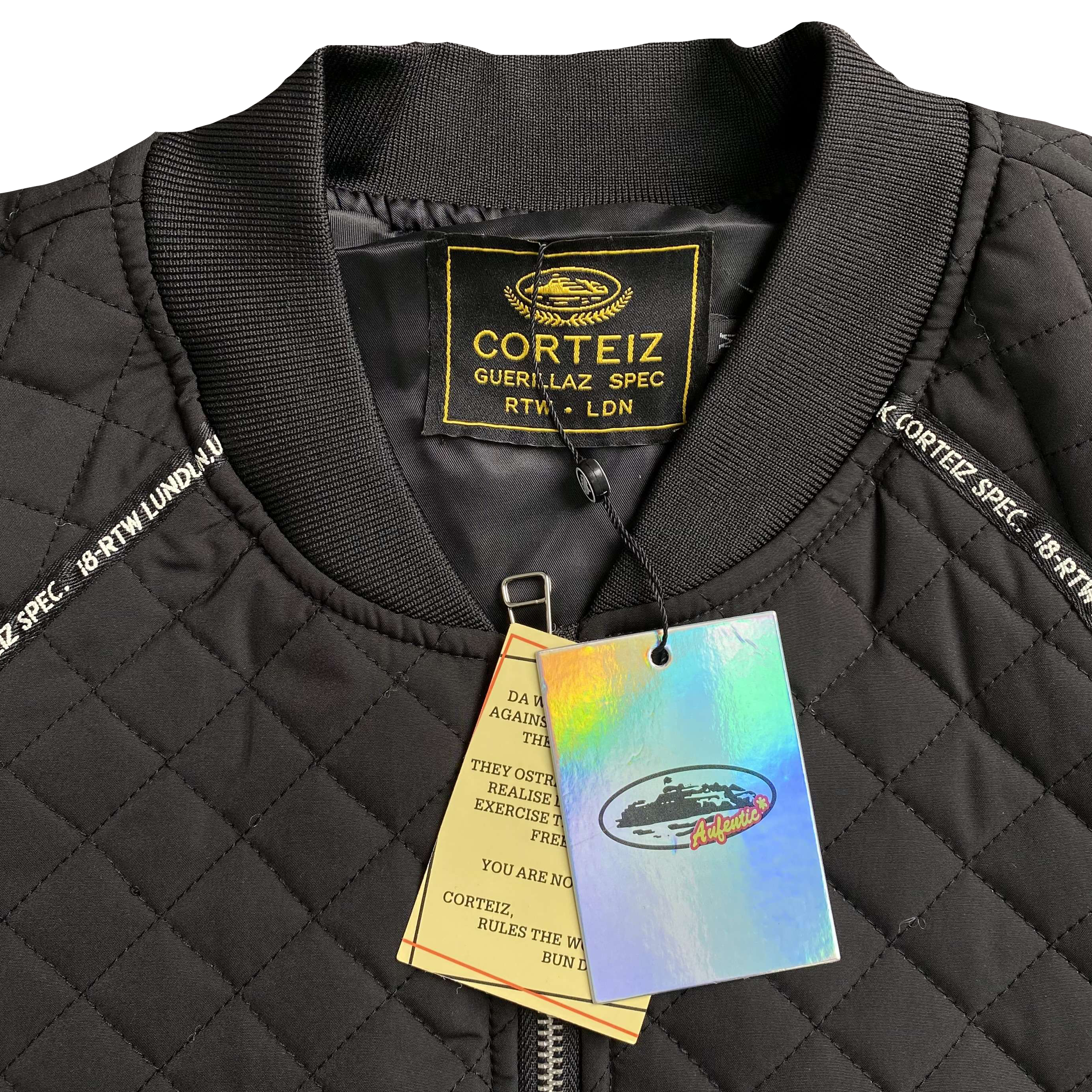 CORTEIZ QUILTED EXCHANGE BOMBER (BLACK)