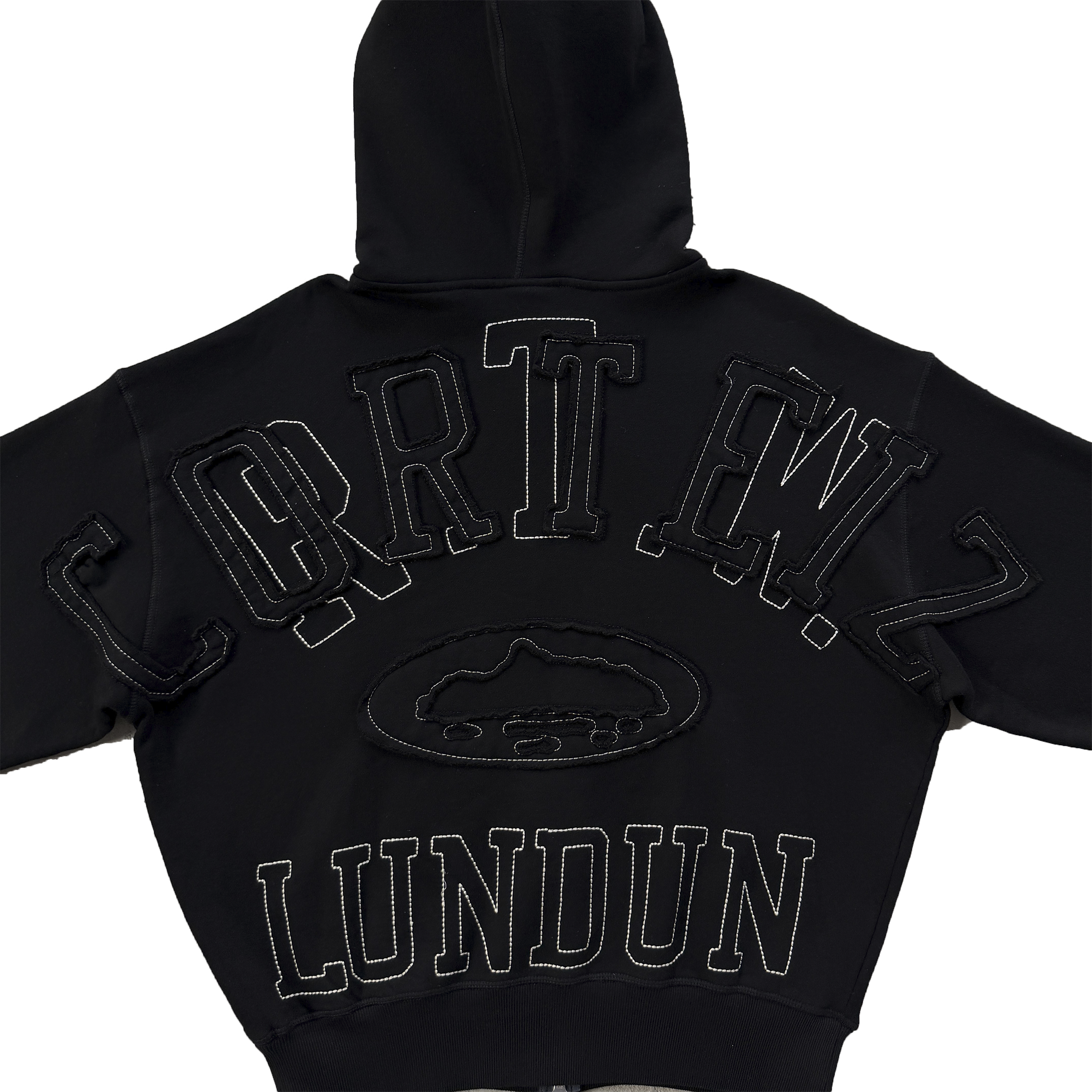 LUNDUN STITCH ZIP HOODIE (BLACK)