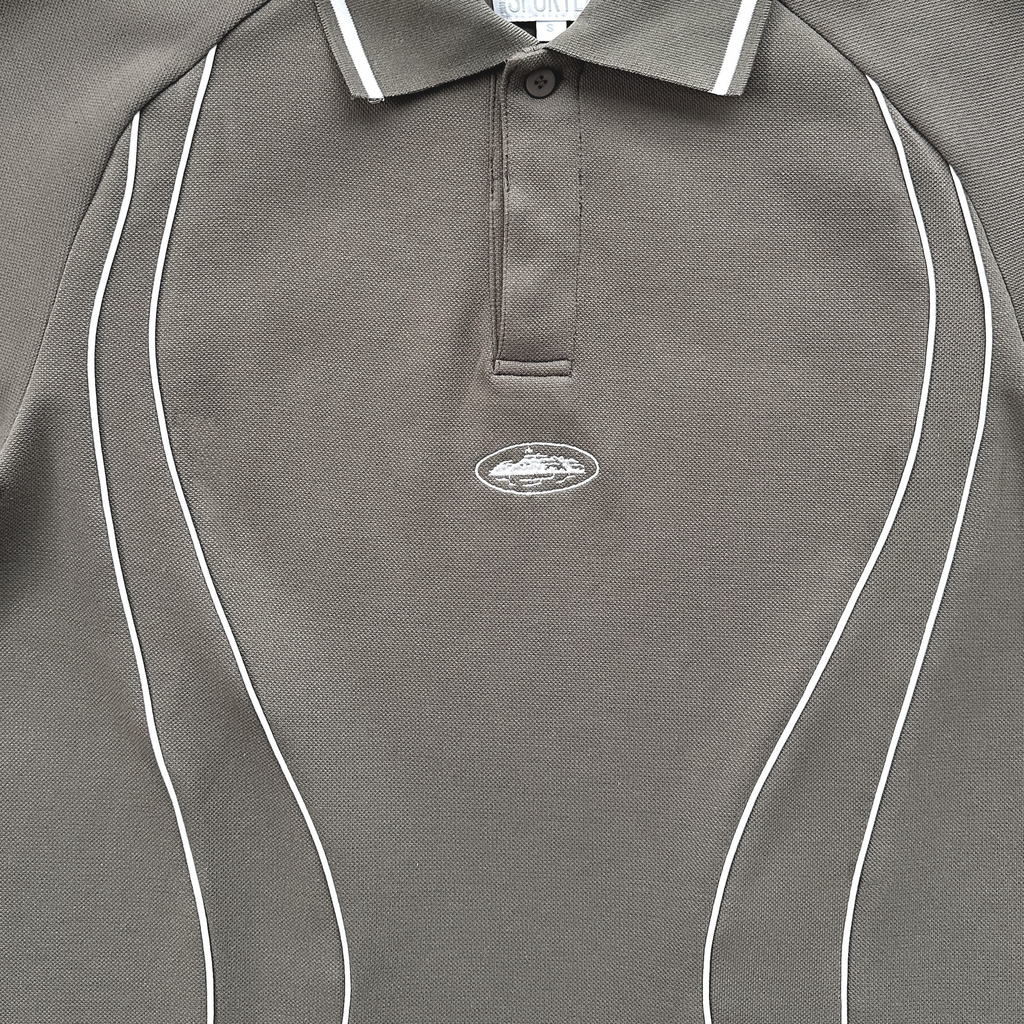 PIPED POLO SHIRT (GREY)