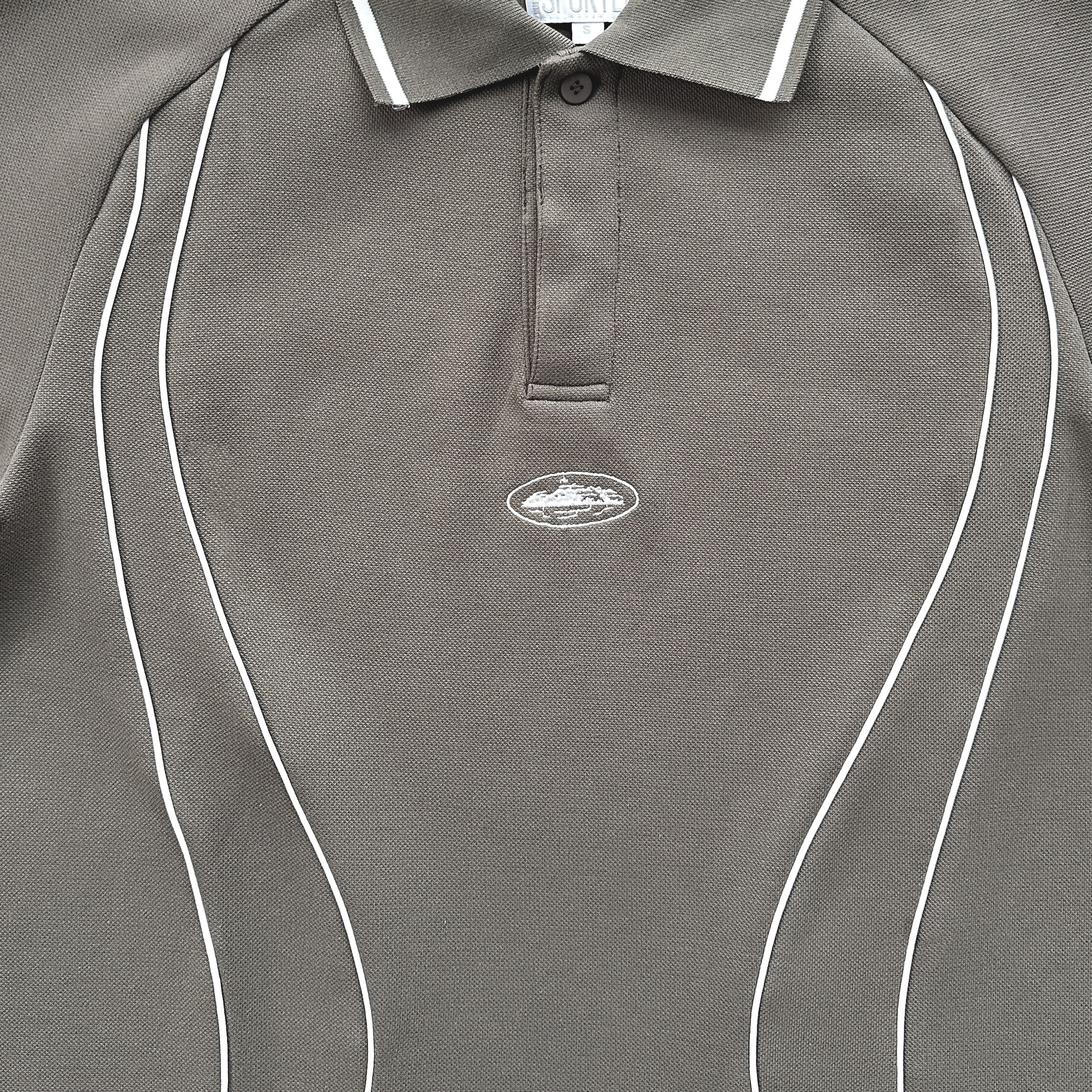 PIPED POLO SHIRT (GREY)