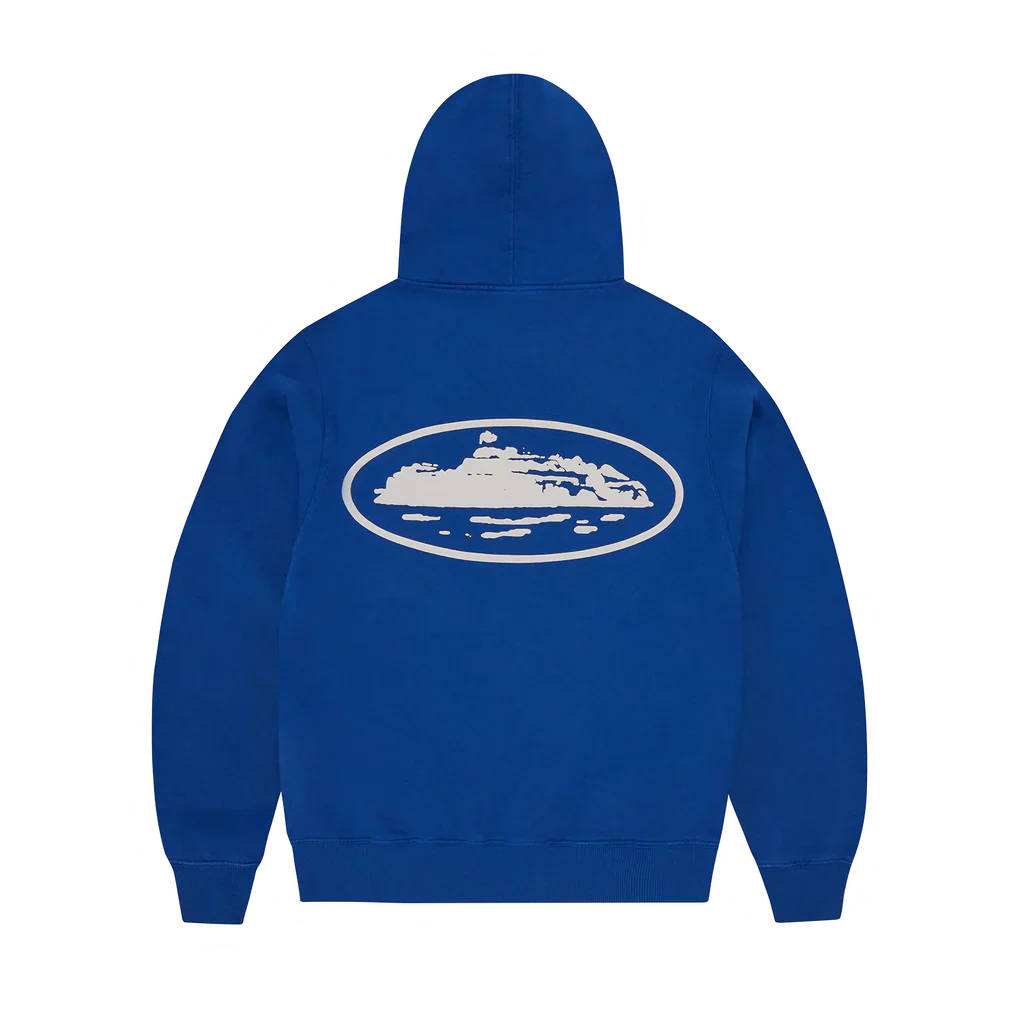 ISLAND PUFF PRINT ZIP HOODIE (WASHED ROYAL)