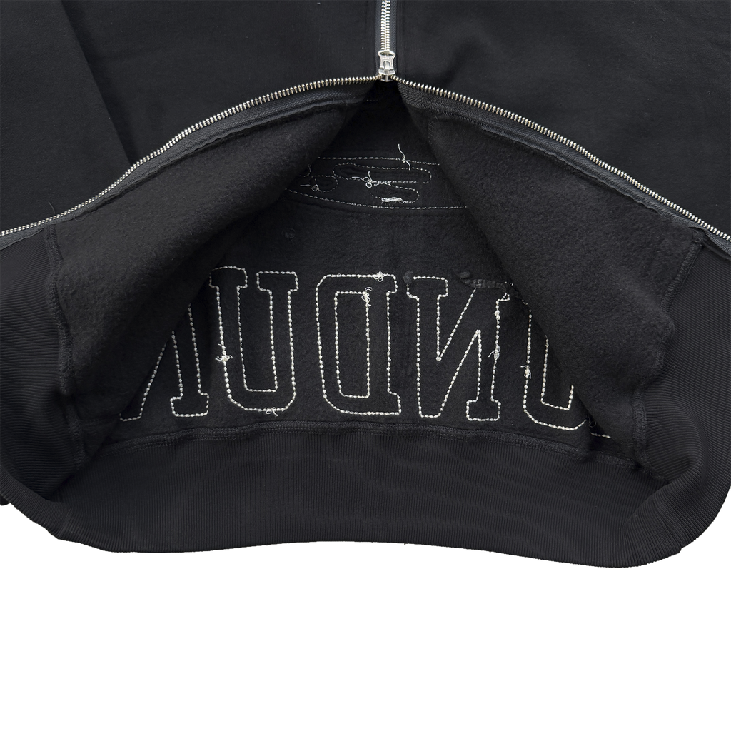 LUNDUN STITCH ZIP HOODIE (BLACK)