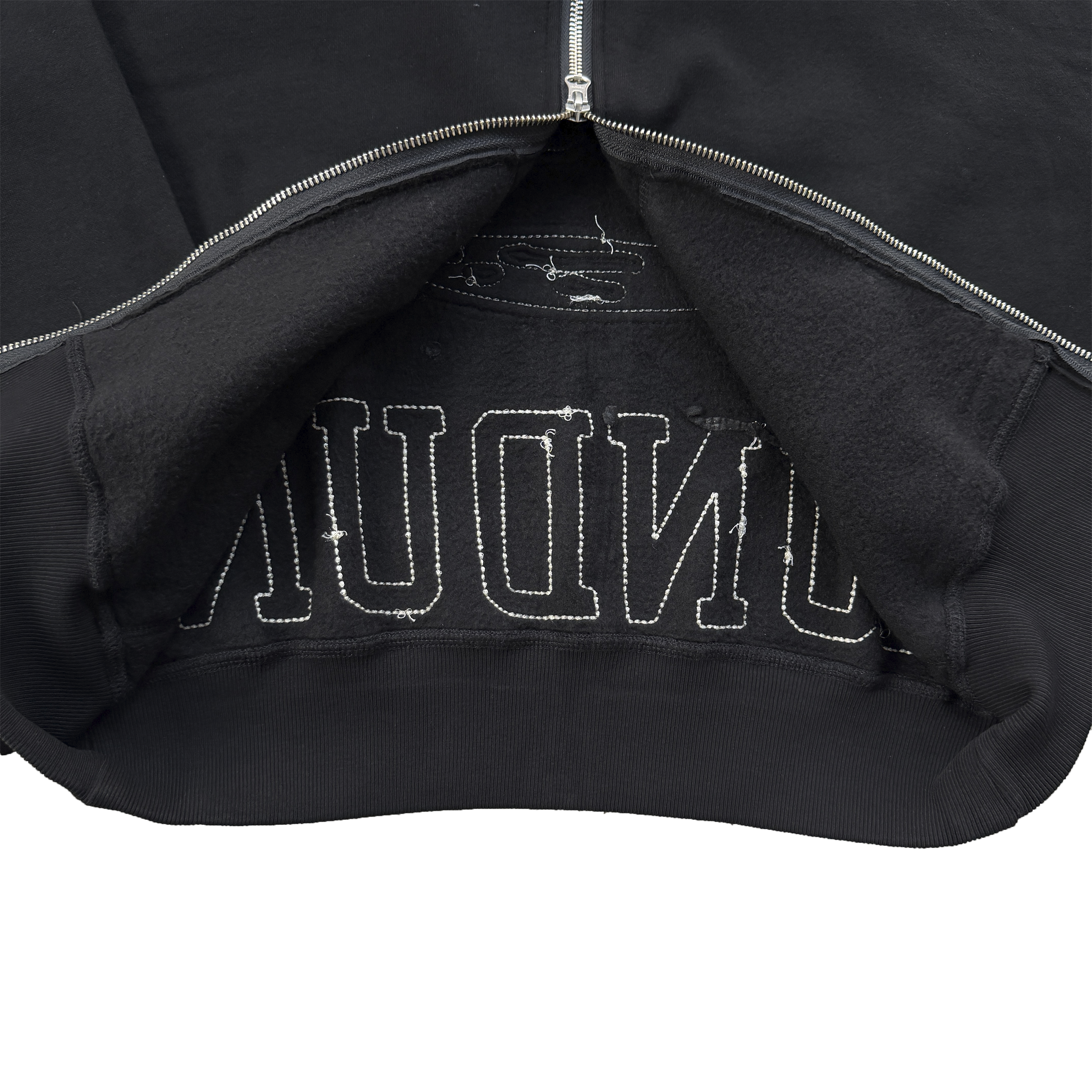 LUNDUN STITCH ZIP HOODIE (BLACK)