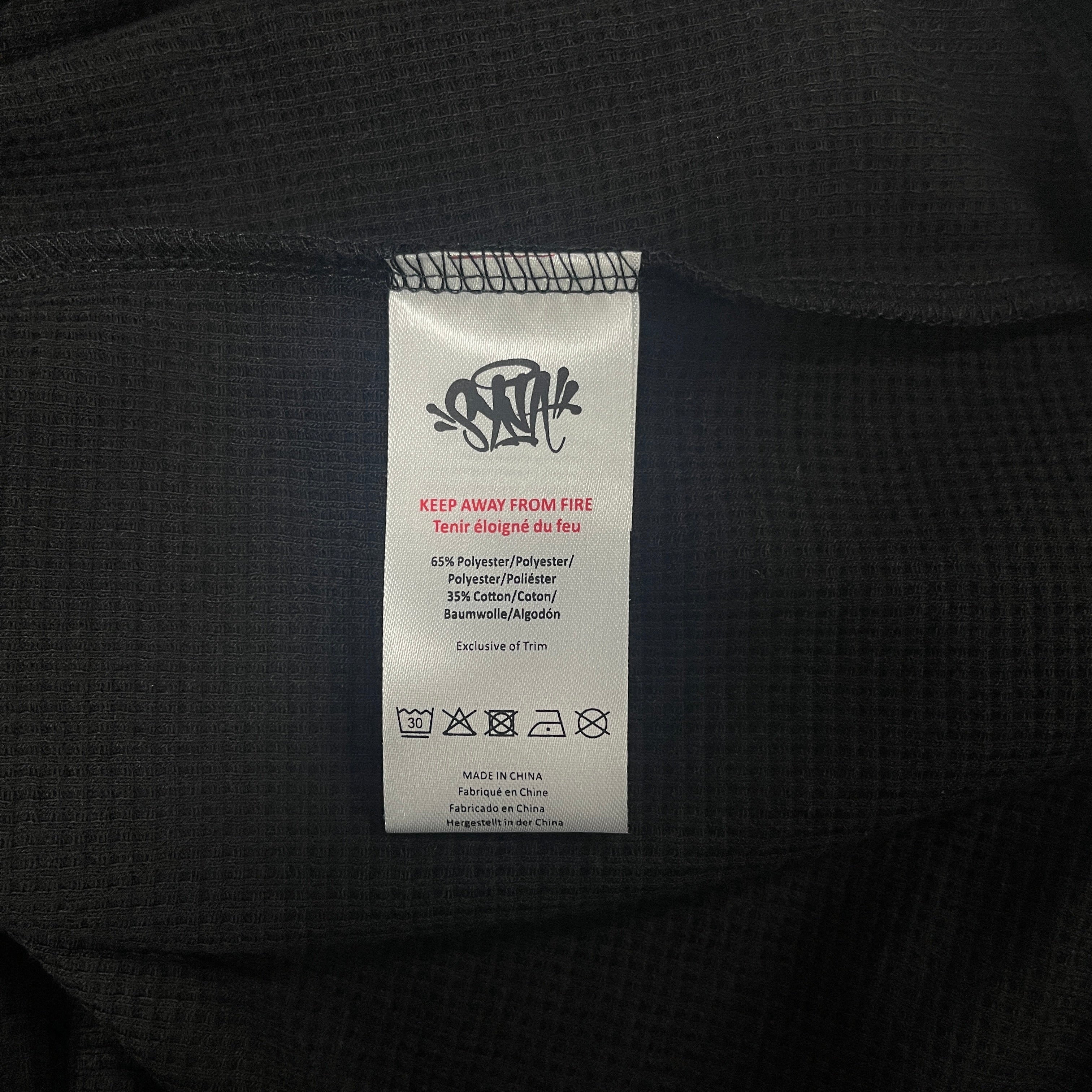 LS WAFFLE TEE - (BLACK)