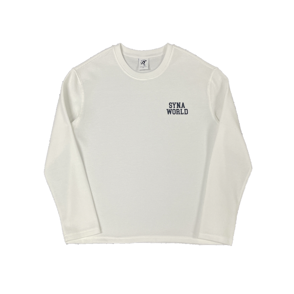 LS WAFFLE TEE - (WHITE)